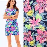 Lilly Pulitzer Dresses | Lilly Pulitzer Marlowe Dress Navy Capri Soleil | Color: Blue/Pink | Size: Xxs