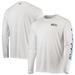 Men's Columbia White Chicago Cubs Americana Terminal Tackle Omni-Shade Long Sleeve Raglan T-Shirt