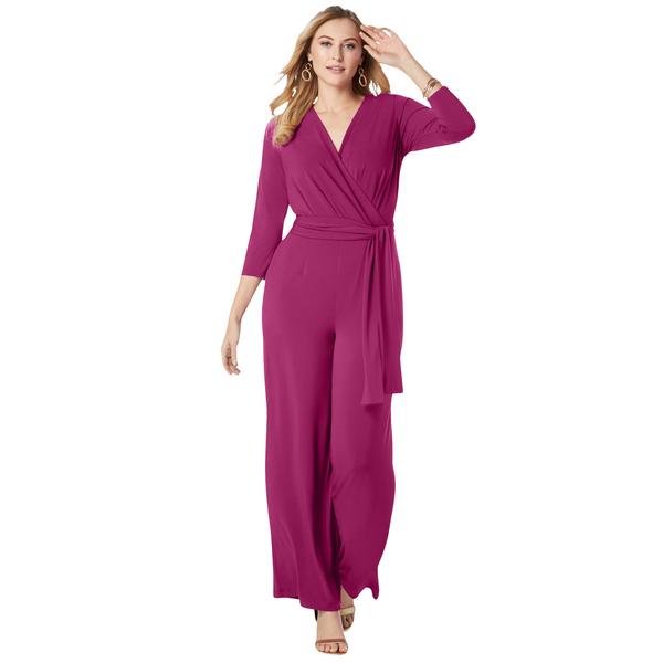 plus-size-womens-wide-leg-knit-jumpsuit-by-the-london-collection-in-raspberry--size-26-/