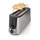 Ex-Pro Long Slot Toaster, Long Slice or 2 Slice Stainless Steel Toaster with Bun Warming Rack, 6 Browning Levels, Removeable Crumb Tray, Defrost and Reheat, 1000W