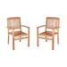 Plow & Hearth Teak Wood Chairs, Set Of 2 Wood in Brown | 36.25 H x 23.12 W x 19.25 D in | Outdoor Furniture | Wayfair 62H78