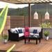 Three Posts™ Northridge 4 Piece Sectional Seating Group w/ Cushions Synthetic Wicker/All - Weather Wicker/Wicker/Rattan in Black/Brown | Outdoor Furniture | Wayfair