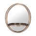 Red Barrel Studio® Antiqued Gold Oval Mirror w/ Petite Shelf Metal | 12.8 H x 7.1 W x 3.9 D in | Wayfair 90E0160612D74F7C99D2F928F78B6F39