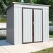 Arlmont & Co. Gianluigi Outdoor 6 ft. W X 4ft. D Metal Vertical Storage Shed in Gray/Blue | 68.16 H x 74.4 W x 48 D in | Wayfair