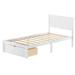 Red Barrel Studio® Twin Size Wooden Platform Bed w/ Under-Bed Drawer in White | 36 H x 42 W x 76 D in | Wayfair 3F476BA3F01F436EB19E08D7DC54CE20