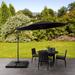 Arlmont & Co. 9.5Ft UV Resistant Offset Patio Umbrella & Patio Base Weights Metal | 100 H x 132 W x 115 D in | Wayfair