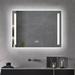 Orren Ellis LED Lighted Vertical/Horizontal Wall Mounted Frameless Rectangle Double Strip Bathroom Makeup Vanity Mirror/Touch Switch/Waterproof/Dimmable/3 | Wayfair