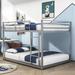 Isabelle & Max™ Full Over Full Metal Bunk Bed w/ Ladder Metal in Gray | 53 H x 55 W x 77 D in | Wayfair 31A6E81235C44089B89F001D9E253971