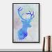 SIGNLEADER Framed Canvas Print Wall Art Spray Paint Effect Blue & Purple Elk Graffiti | 36 H x 24 W x 1.5 D in | Wayfair 8022271767491