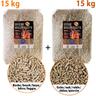 15 kg de Granulés Pellets de Chêne + 15 kg de Granulés Pellets de Hêtre Granulés de bois bbq Gril