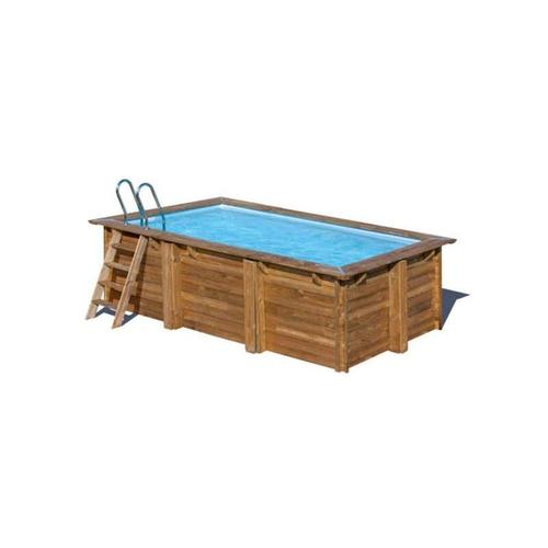 Poolcrew - Holz Pool Maui, Aufstellpool 427 x 277 x 119 cm, Einbaupool rechteckig, inkl.