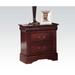 Louis Philippe III Solid Pine Nightstand with 2 Drawers & Brushed Nickel Metal Handle