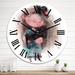 Designart 'Cute Little Girl With Hat And Black Cat' Children's Art wall clock