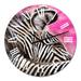 Designart 'Zebra With Contrasting Black And White Stripes I' Traditional wall clock