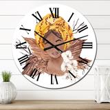 Designart 'African American Woman, Dried Flowers, Leaves V' Glam wall clock