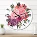 Designart 'Fall Flower Bouquet, Apple Berries And Leaves III' Traditional wall clock