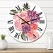 Designart 'Fall Flower Bouquet, Apple Berries And Leaves V' Traditional wall clock