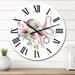 Designart 'Octopus With A Bouquet Of Delicate Flowers' Nautical & Coastal wall clock