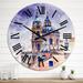 Designart 'Saint Nicholas Church In Prague In Winter' French Country wall clock