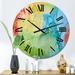 Designart 'Green And Blue Tender Liquid Art I' Modern wall clock