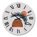 Designart 'Organic Abstract With Tropical Leaf On Grey' Tropical wall clock