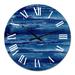 Designart 'Abstract Classic Blue I' Modern wall clock