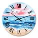 Designart 'A Small Sailboat On The Blue Sea With Foamy Waves' Nautical & Coastal wall clock