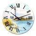 Designart 'Lighthouse On A Distant Seashore' Nautical & Coastal wall clock