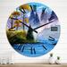 Designart 'A River With A Small Island And A Misty Forest' Lake House wall clock