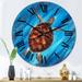 Designart 'Colorful Sea Turtle Swimming In Blue' Nautical & Coastal wall clock