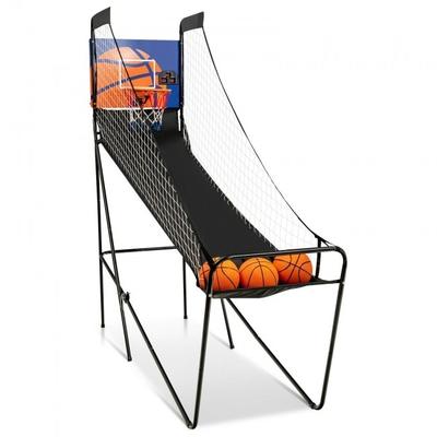 Foldable Single Shot Basketball Arcade Game with Electronic Scorer and Basketballs - 82" x 24.5" x 82" (L x W x H)