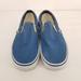 Vans Shoes | B18 Vans Slip On Shoes Loafers Unisex Blue White Casual Comfort Sz Womens 7 | Color: Blue | Size: 7