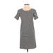 J.Crew Factory Store Casual Dress: Black Stripes Dresses - Women's Size 2X-Small