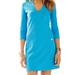 Lilly Pulitzer Dresses | Lilly Pulitzer Charlena Dress In Ariel Blue With Gold Buttons V-Neck | Color: Blue/Gold | Size: S