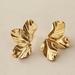 Free People Jewelry | Abstract Gold Hammered Flower Earrings Stud | Color: Gold | Size: Os