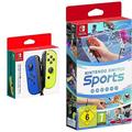 Nintendo Joy-Con 2er-Set, Blau/Neon-Gelb + Nintendo Switch Sports (inkl. Beingurt) - [Nintendo Switch]