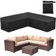 COOSOO Corner Sofa Cover Outdoor Garden Furniture Cover Waterproof Durable 210D Oxford V/L Shaped Sectional Couch Rattan Corner Sofa Table Chair Protection Cover with Storage Bag (V Shape:215cm/85in)