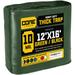 Core Tarps 12 ft. x 16 ft. 10 Mil Heavy Duty Polyethylene Tarp, Waterproof, Rip & Tear Proof Aluminum in Green | 1 H x 12 W x 16 D in | Wayfair