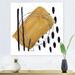 East Urban Home Abstract Geometric in Brown w/ Black Polka - Painting on Canvas in Black/Brown | 30 H x 30 W x 1 D in | Wayfair