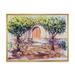 East Urban Home Backyard Library in Barcelona w/ Orange Trees - Painting on Canvas Plastic in Brown/Green | 34 H x 44 W x 1.5 D in | Wayfair