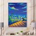 East Urban Home Moon Night Cat & Moon City Scene - Print on Canvas Metal in Blue | 32 H x 24 W x 1 D in | Wayfair 3CE91E988A81483DBA052E98B812D40D