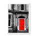 East Urban Home Red Door in Black & White City House - Painting on Canvas Plastic in Black/Red | 44 H x 34 W x 1.5 D in | Wayfair