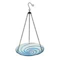 Evergreen Enterprises, Inc Swirl Glass Hanging Birdbath Glass in Blue | 16 H x 10 W x 10 D in | Wayfair ZKR2BF7193EC