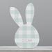 Personalization Mall Buffalo Check Personalized Wooden Bunny Shelf Decoration Wood in Blue/White | 8 H x 5 W x 1.5 D in | Wayfair 34294-B