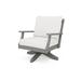 POLYWOOD® Braxton Deep Seating Swivel Outdoor Chair Plastic in Gray/White/Indigo | 31 H x 30 W x 31.68 D in | Wayfair 4501SV-GY152939