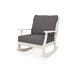 POLYWOOD® Braxton Deep Seating Rocking Outdoor Chair Plastic in Gray/White/Indigo | 30.88 H x 29.38 W x 33.13 D in | Wayfair 4501R-SA145986