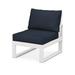 POLYWOOD® Edge Modular Armless Outdoor Chair Plastic in Gray/White | 31.26 H x 25.5 W x 32 D in | Wayfair 4601C-WH145991