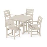 POLYWOOD® Lakeside 5-Piece Outdoor Dining Set Plastic in Brown | 36.75 W x 36.75 D in | Wayfair PWS653-1-SA