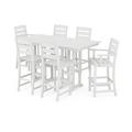 POLYWOOD® Lakeside 7-Piece Bar Set Plastic in White | 72 W x 37.72 D in | Outdoor Furniture | Wayfair PWS613-1-WH