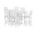 POLYWOOD® Lakeside 7-Piece Bar Set Plastic in White | 72 W x 37.72 D in | Outdoor Furniture | Wayfair PWS613-1-WH